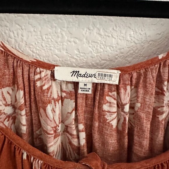 Madewell Linen-Blend Sophia Midi Dress in Rusty Torch - Picture 7 of 9